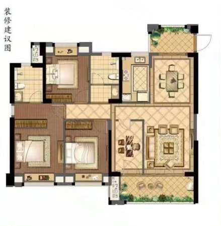 华泰中天熙岸3室1厅2卫130.9㎡南170万