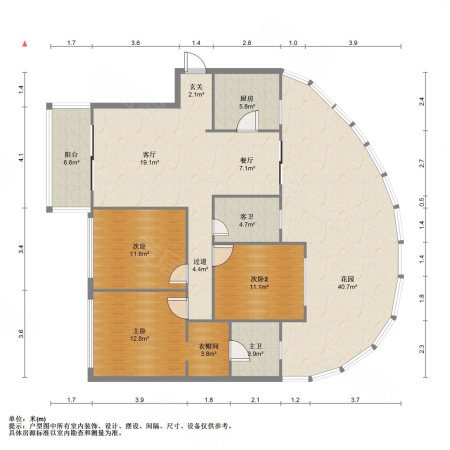 绿韵一期3室2厅2卫119㎡南北116万