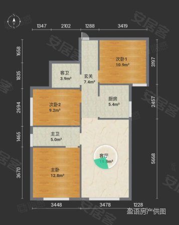 龙栖湾2号院3室1厅2卫85㎡南35万