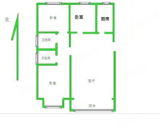 旭阳幸福城3室2厅2卫119㎡南北57万