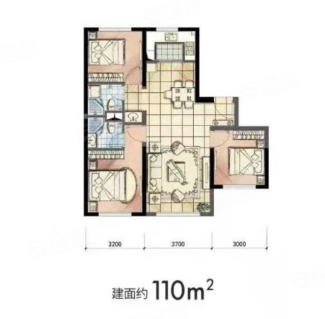 红星天铂(三期)3室2厅2卫111㎡南北119万