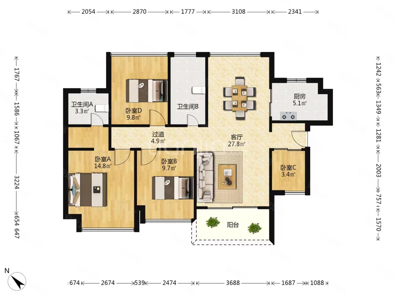 惠阳中心区半岛1号精装四房带全屋家私家电急找有缘人