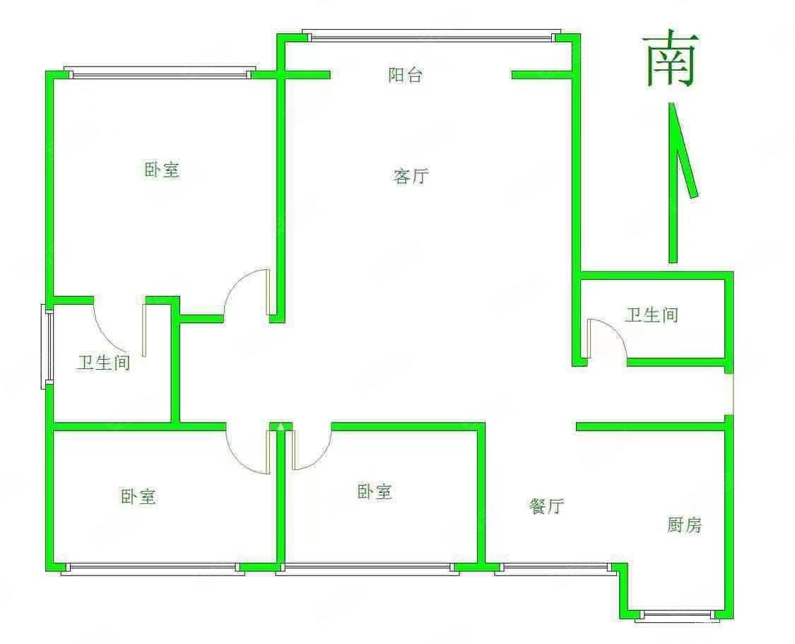 富雅苑3室2厅2卫130㎡南北95万