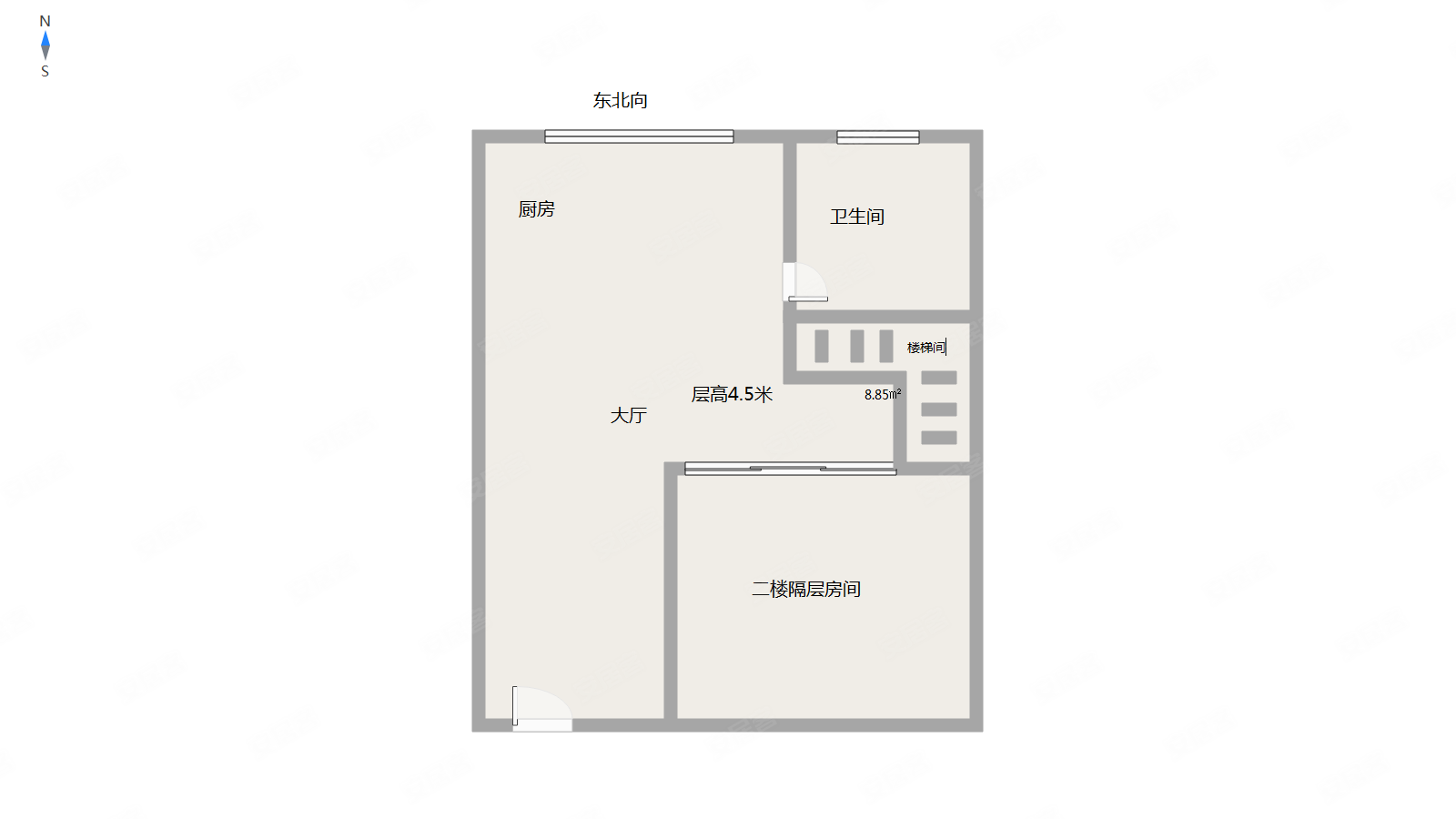 香山画苑1室1厅1卫37.97㎡东北28万