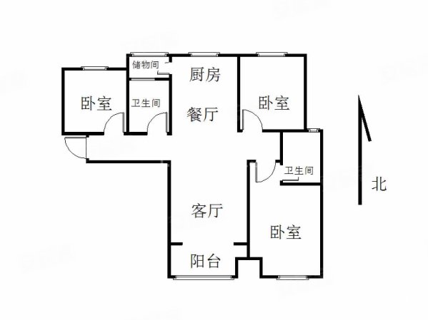 名门世家3室2厅2卫120㎡南北135万