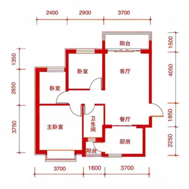 恒大名都经典三居97平65万