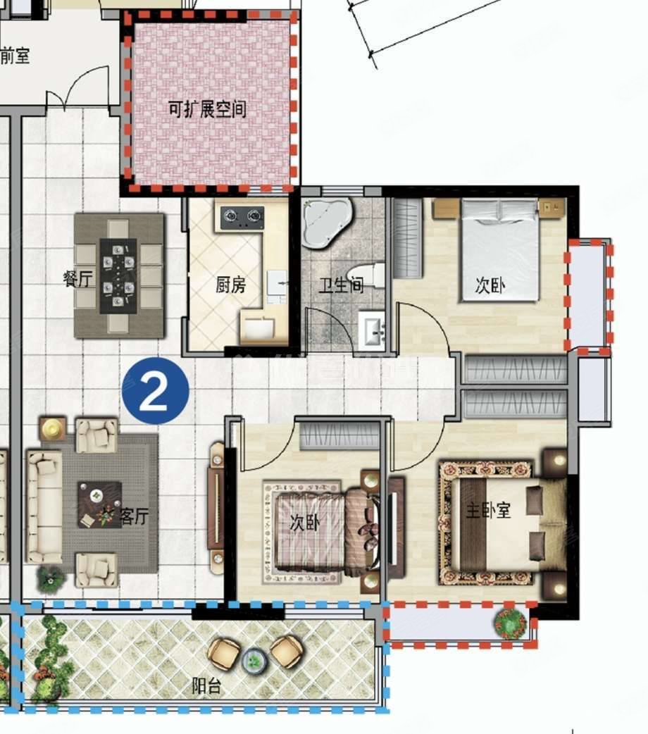 未来方舟f10组团113平可3改4室毛坯