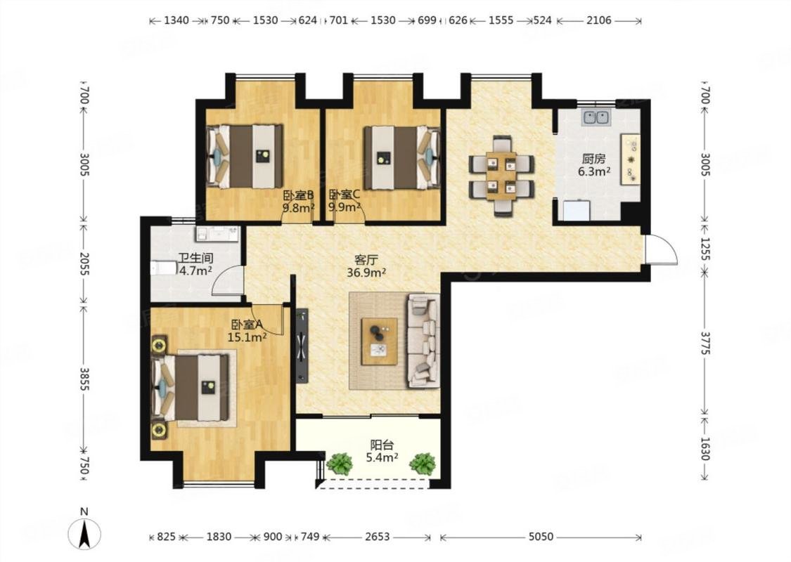 玫瑰庄园二期大三房出售临近高铁地铁看房方便户型方正