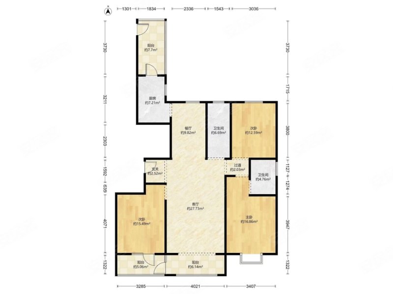 南位 维多利亚三期(逸景园) 3室2厅