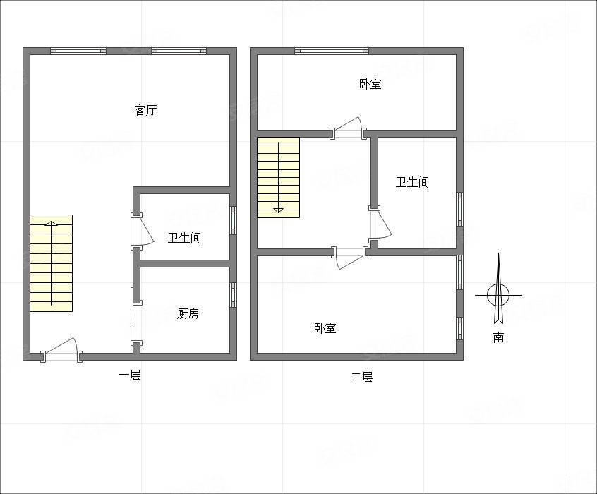 旭辉紫都2室2厅2卫53.2㎡南北36万