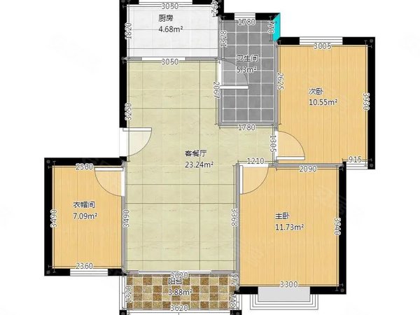 上海松江九亭三盛颐景园(公寓住宅)三盛颐景园(公寓住宅) 3室2厅1卫