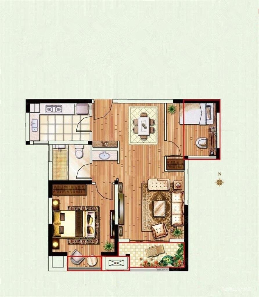 景瑞望府2室2厅1卫82㎡南192万