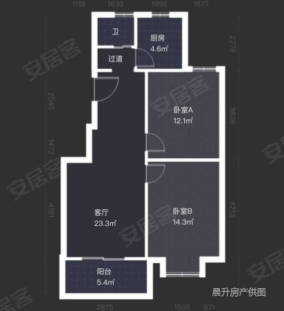 忆江南小区2室2厅1卫81.71㎡南北190万