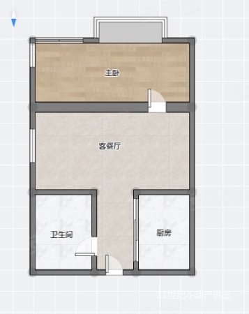 龙湾万达广场1室1厅1卫60.89㎡南45万