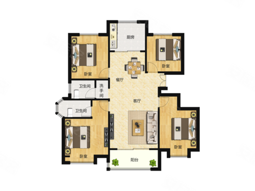 东信首府4室2厅2卫138㎡北88万