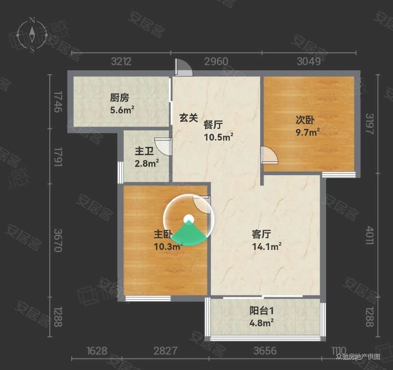 京华奥园A区2室2厅1卫75.41㎡东南145万