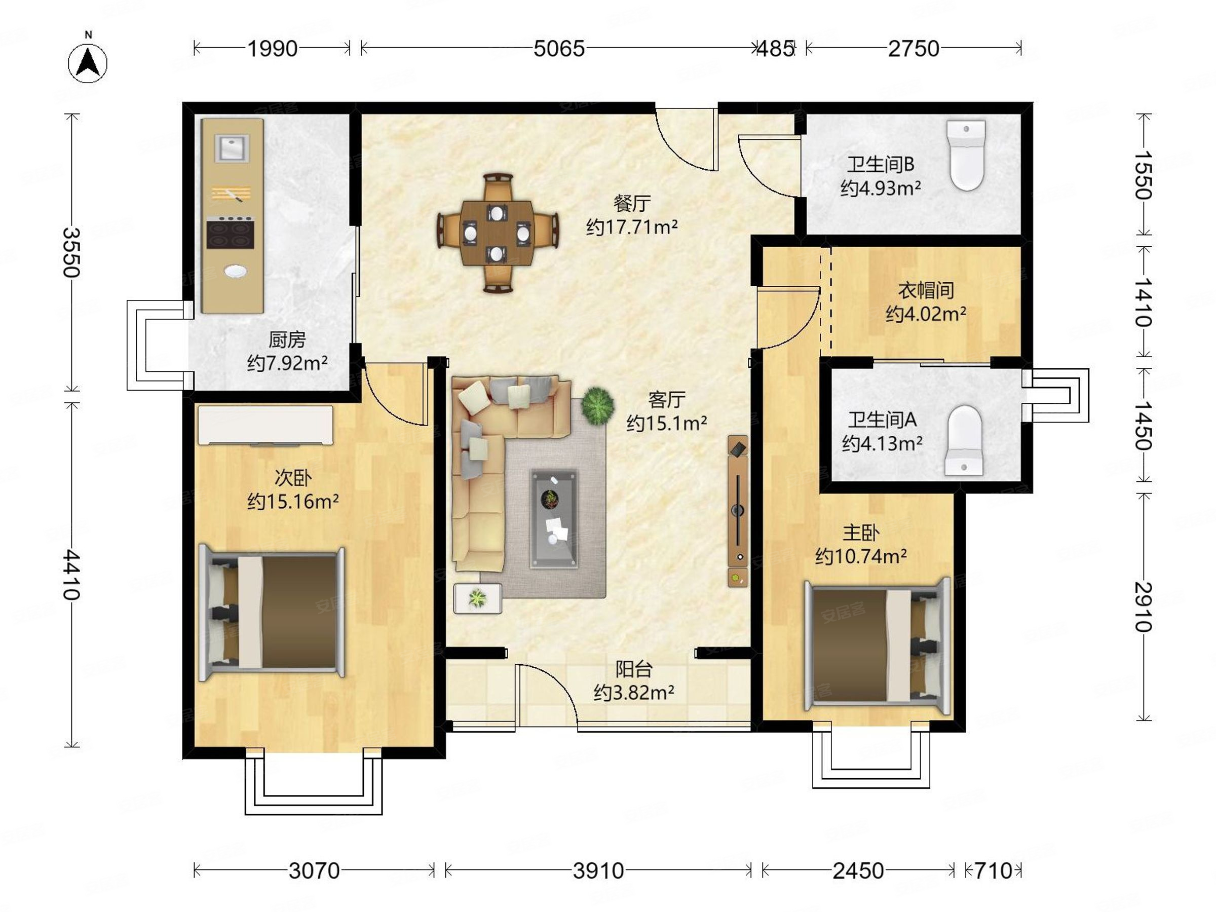 一层带园子~中粮楼下商圈~豪装~眼睛户型~环境好,中粮祥云国际生活区
