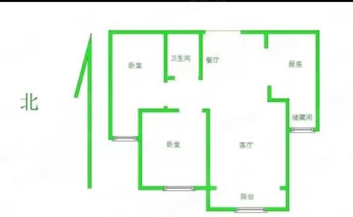 源盛嘉禾B区2室2厅1卫88.66㎡南北109万