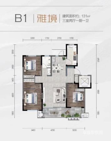 中央公馆3室2厅2卫138㎡南北126万