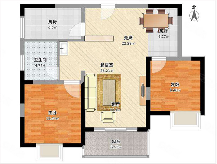 三湘未来海岸(商住楼)2室2厅2卫81㎡南北350万