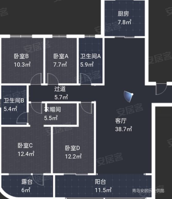 新城红岛湾盛昱4室2厅2卫172㎡南北178万