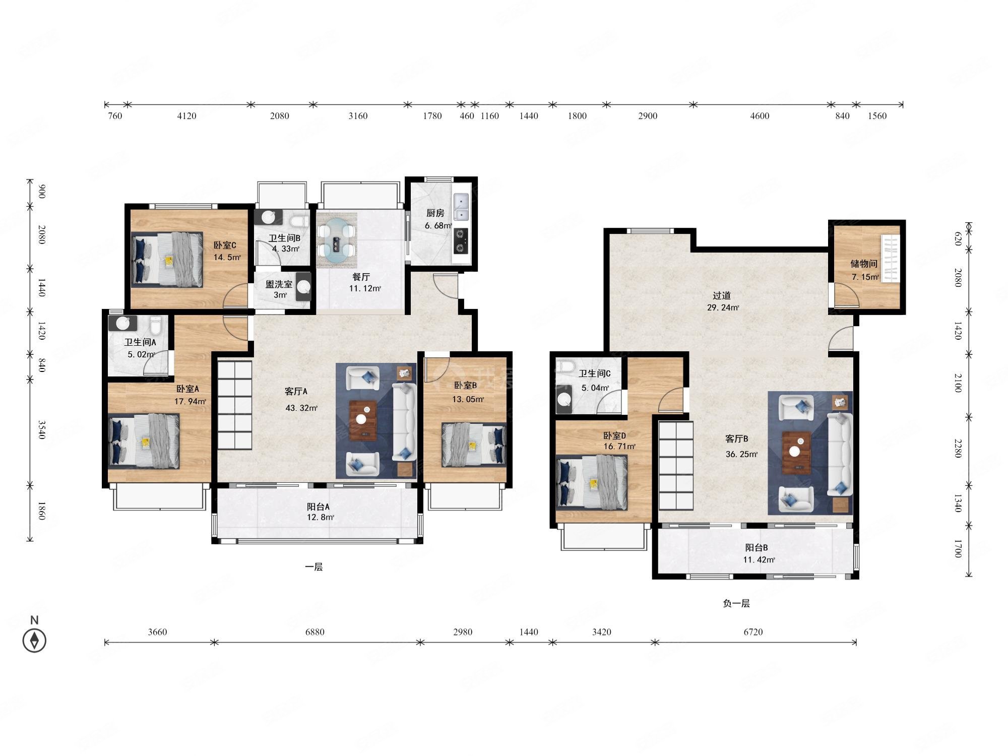 新上文化村跃层 全屋精装地暖 全明地下室,万科劝学里(公寓住宅)二手