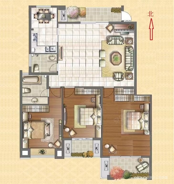 西湖绿洲城四期3室2厅2卫120.18㎡南北79.8万