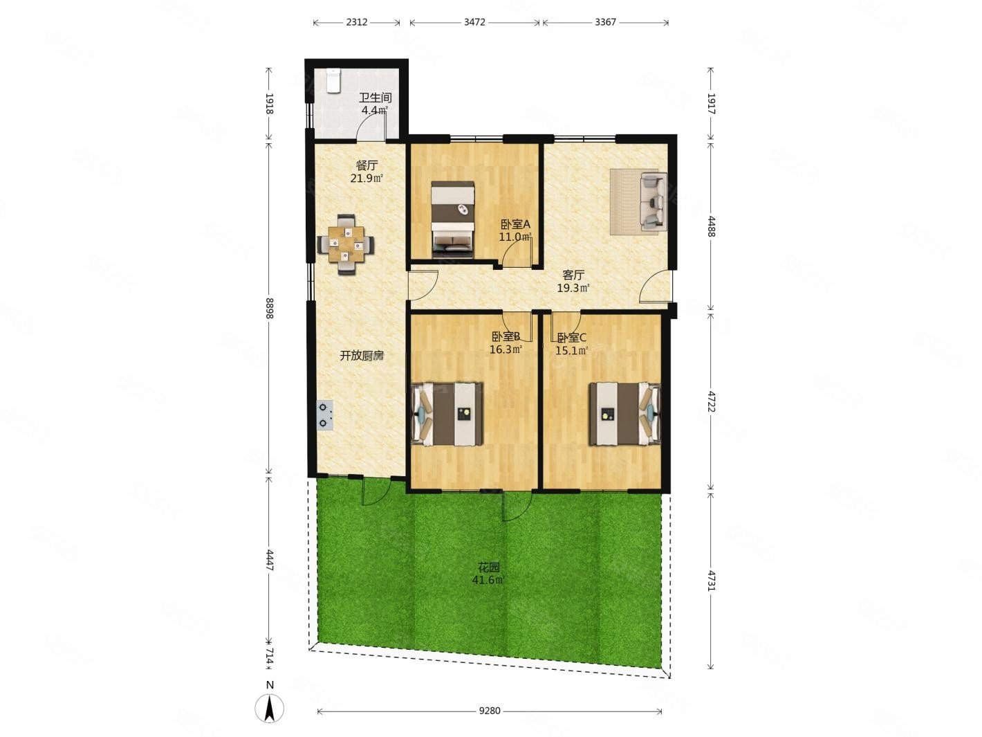 前半山园12号院二手房,290万,3室2厅,1卫,80平米-南京安居客