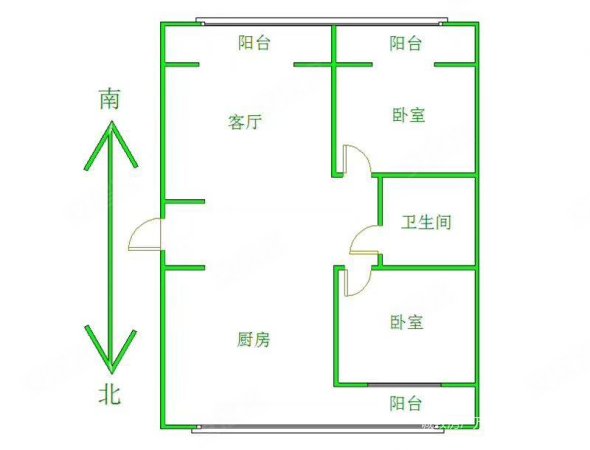 地质六所中行小区2室2厅1卫93㎡南北46万