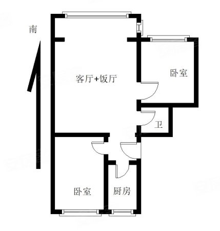 新兴小区(西区)2室2厅1卫72.48㎡南北140万