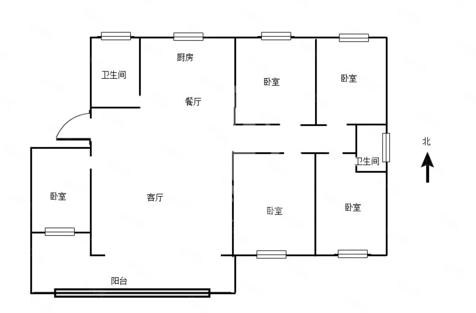 鹤源四区4室2厅2卫220㎡南北153万