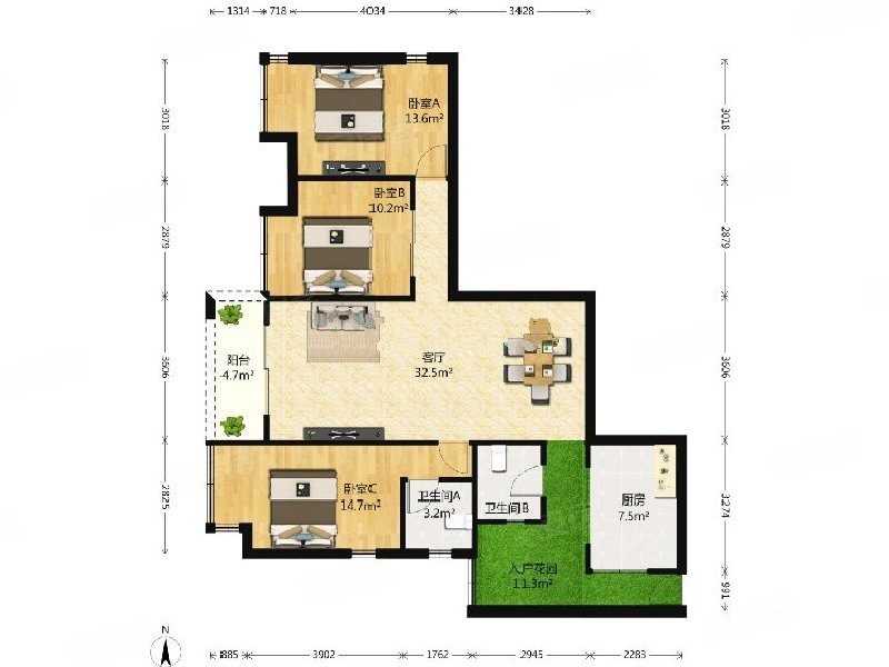 和黄御峰精装修三房两卫业主安心卖看房方便