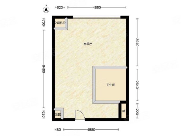 中梁壹号公馆(商住楼)1室1厅1卫47.6㎡西35万