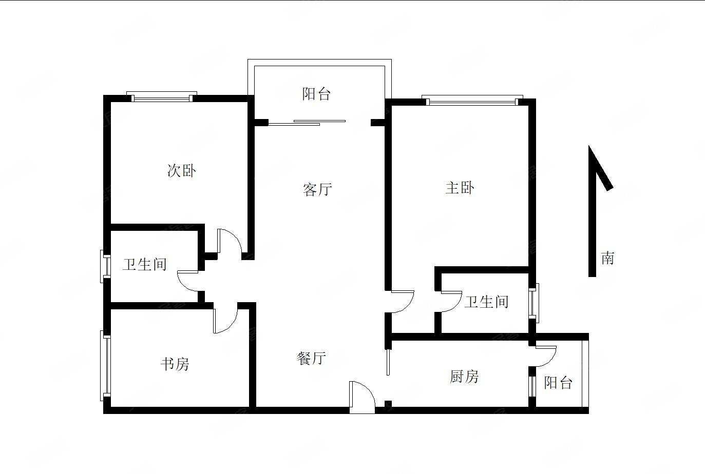 东方玫瑰园3室2厅2卫104.13㎡南83万