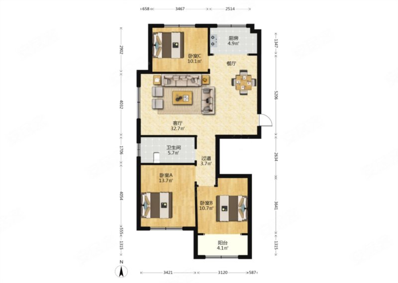直降十万和平路泰华城白浪河旁三室全明新房未住59万赔钱急卖!