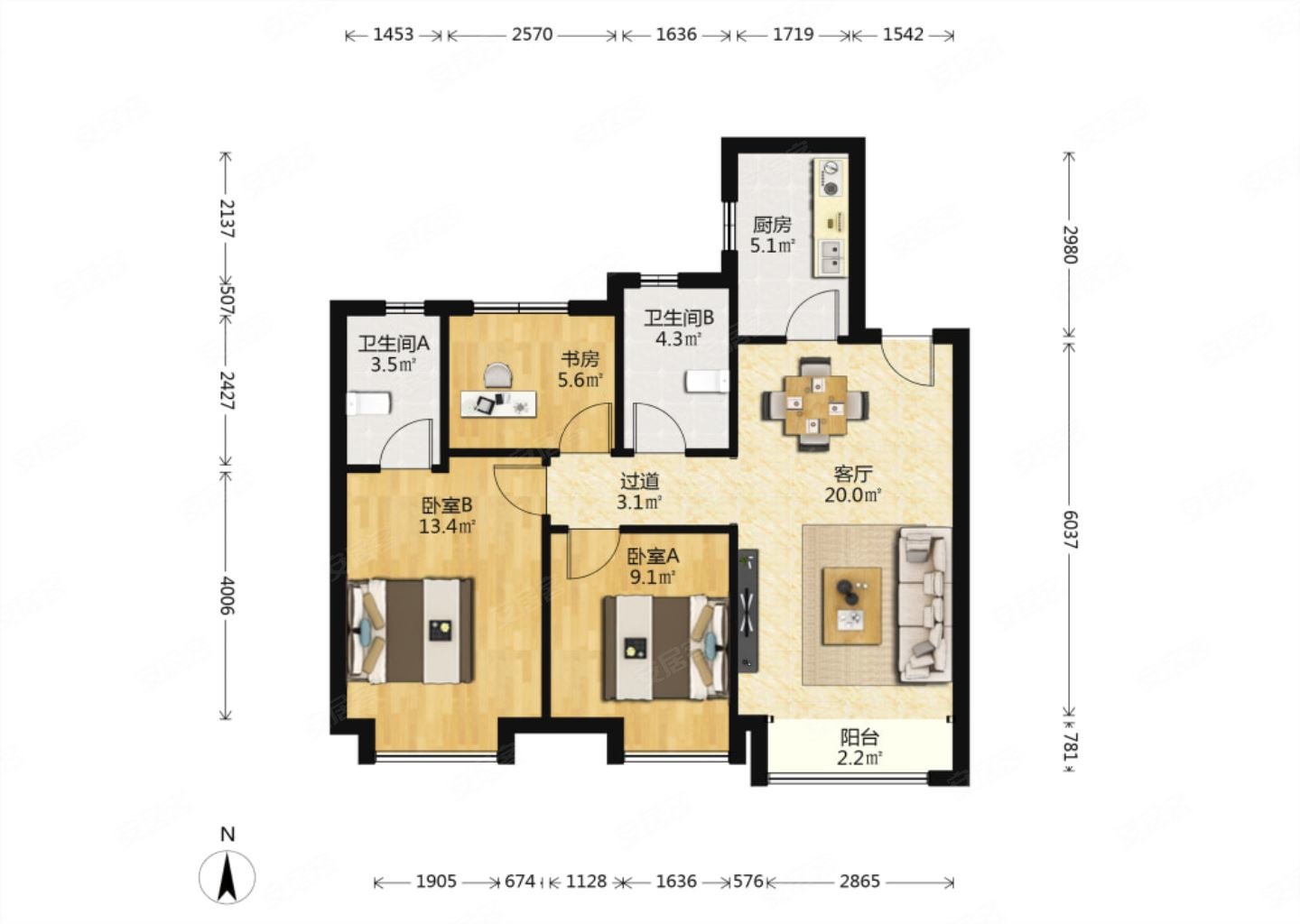 高新三期cid 精装小三室 两卫 户型好 看房方便,紫薇华发cid中央首府