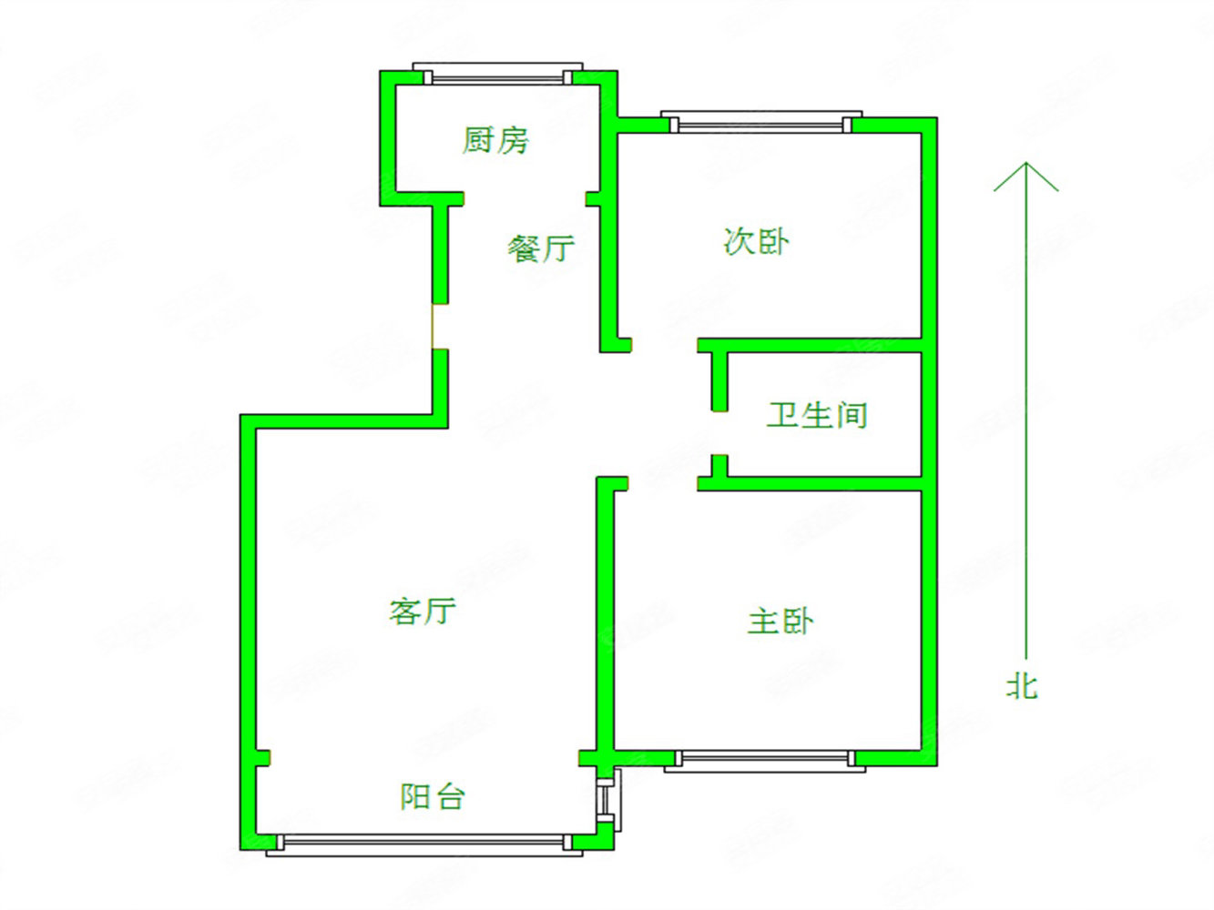 银河湾(凤城)3室1厅1卫117㎡南北64万