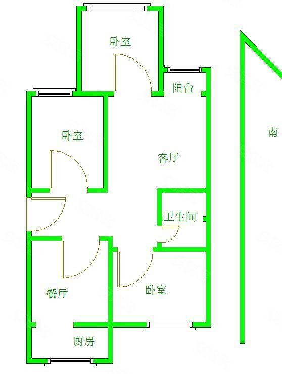 康安小区3室1厅1卫94.95㎡南北185万