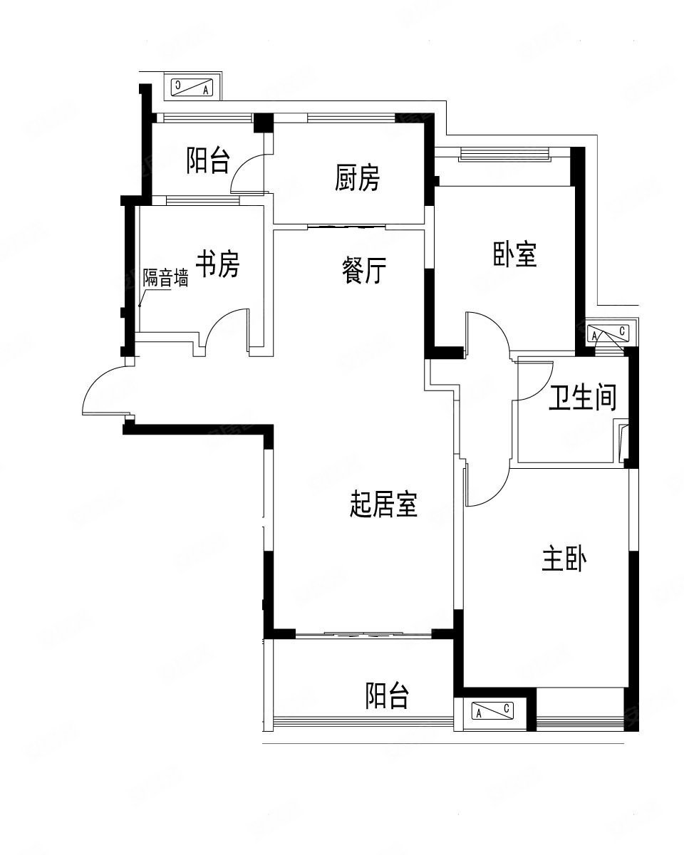 碧桂园122平米户型图图片