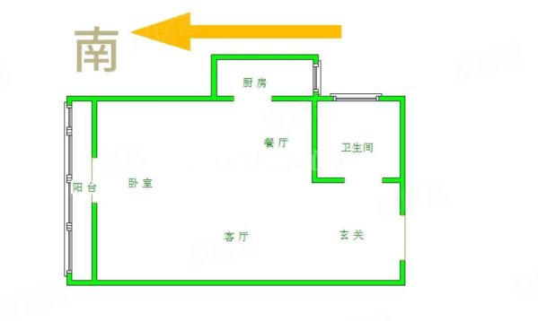 金地云栖天悦1室1厅1卫49.18㎡南北35万