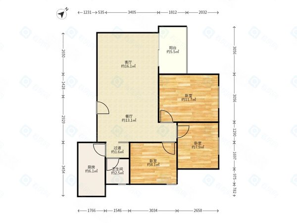 多图】益田村,益田村租房,益田村3室户型方正全齐可拎包入住随时看房