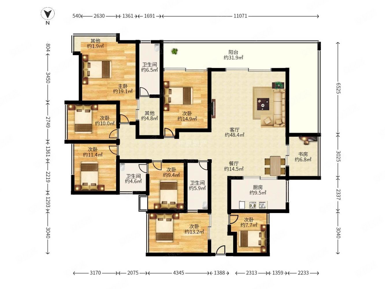 万科翰邻城 稀有户型 一本证 10米阳台 可做71房,万科翰邻城二手房,0