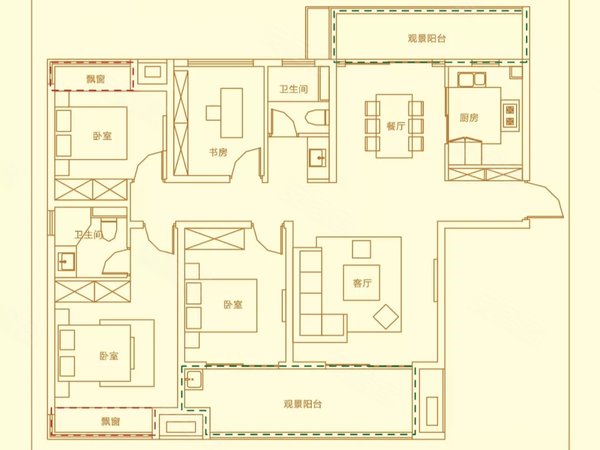 阜阳颍州阜王路双清院子城南市民中心大剧院置地水街旁 三室两卫家具