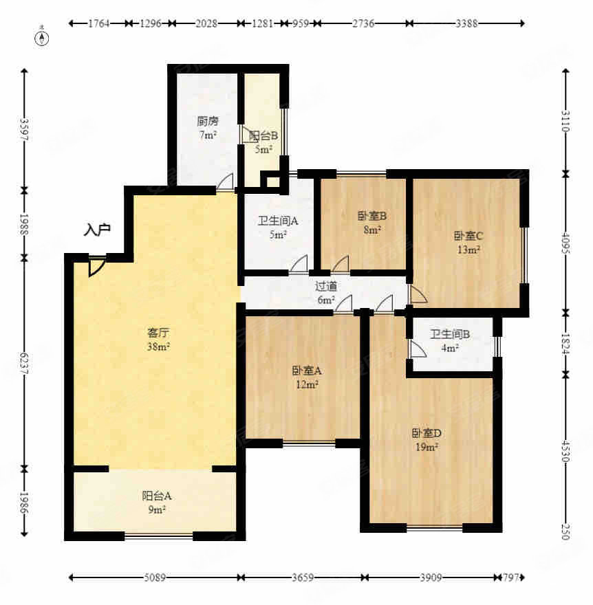 恒大雅苑4室2厅2卫140.96㎡南北150万