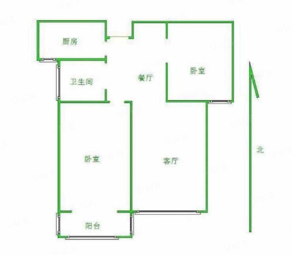 中诚晶典2室2厅1卫90.95㎡南70万