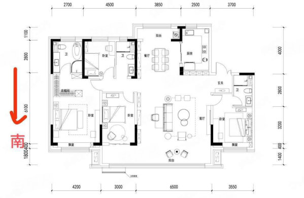 碧桂园玖珑湾4室2厅3卫190㎡南北125万