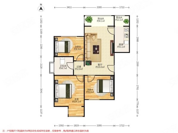 顺悦家园3室1厅1卫89㎡南262万