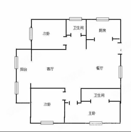 书香华府3室2厅2卫127㎡南北73.8万