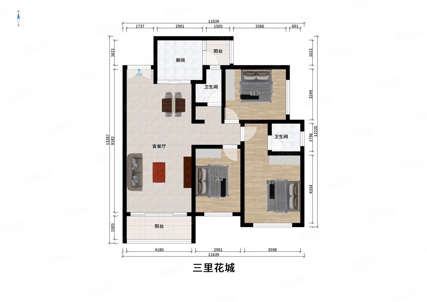 三里花城户型图片