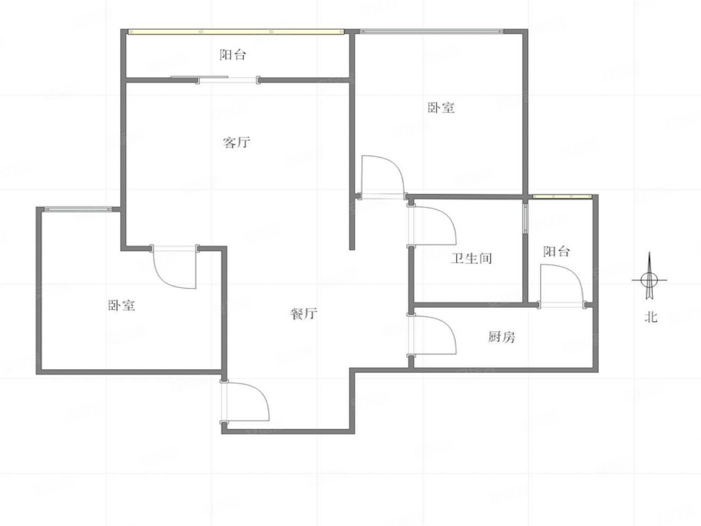 中渝春华秋实(一期)2室2厅1卫77.52㎡南72万